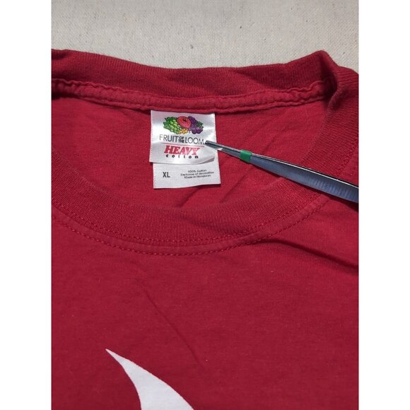 Fling Upside Down Heart Promo Men's Graphic Print Short Sleeve T-Shirt Red XL - Picture 5 of 10